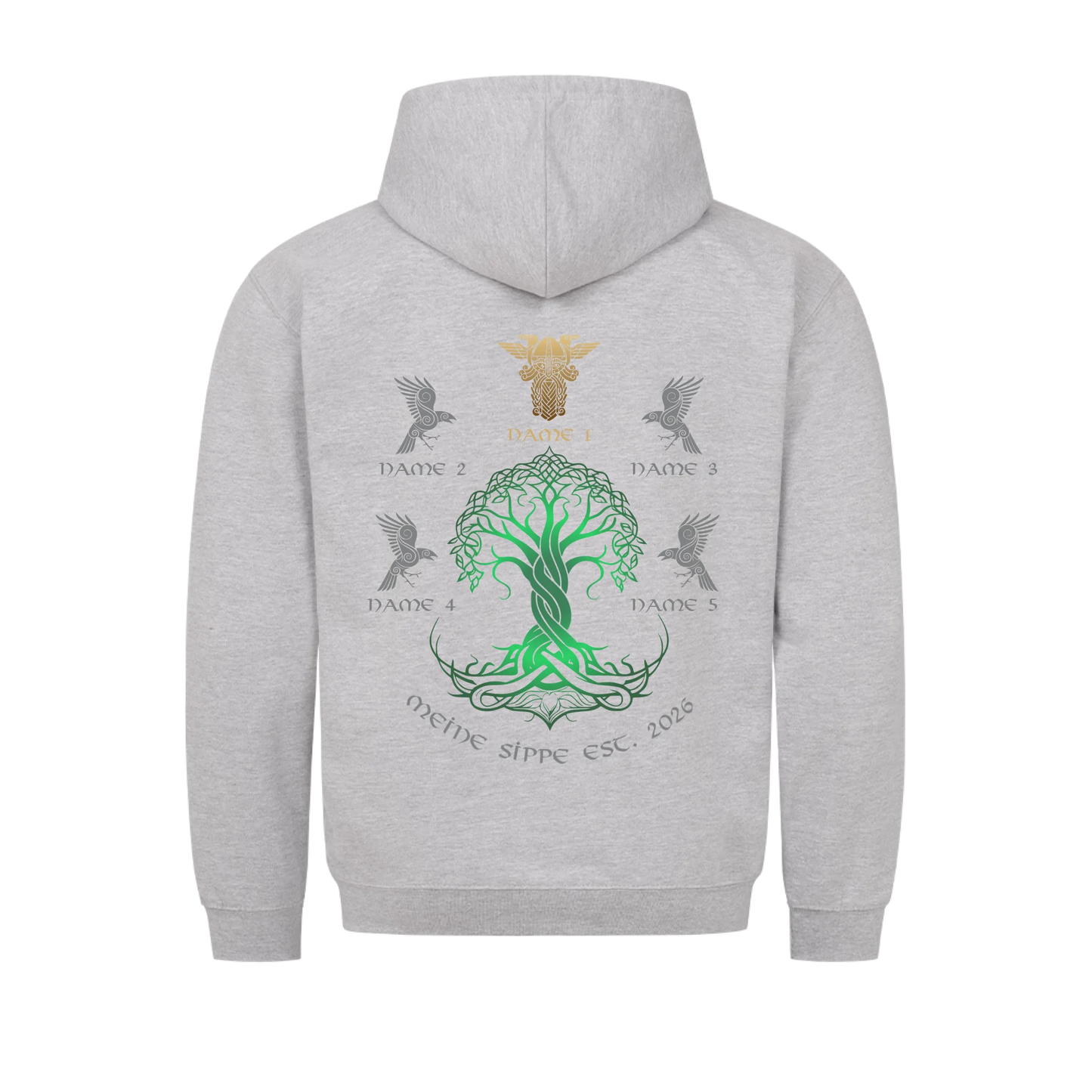 Personalisierte WIkingerfamilie Yggdrasil Hoodie