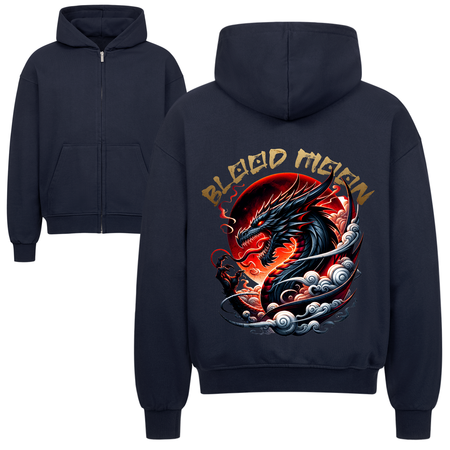 Blood Moon Oversized Zipper Hoodie