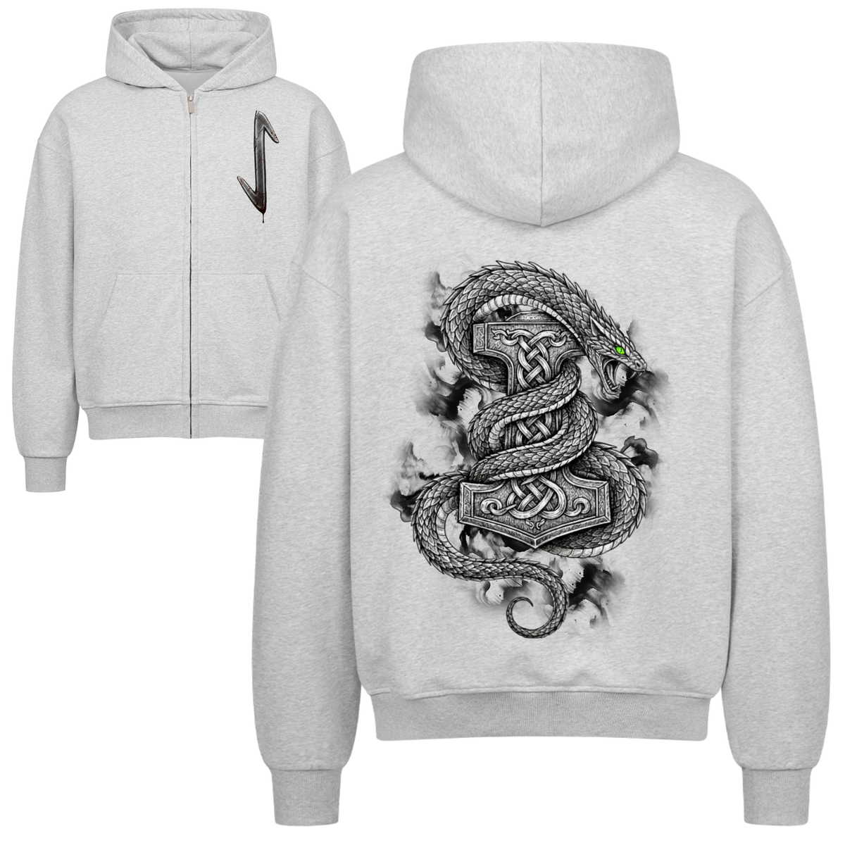Jörmungandr Oversized Zipper Hoodie
