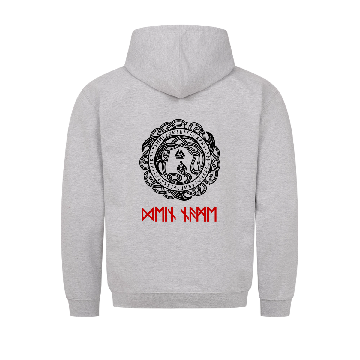 Wikinger Hoodie Grau Nordische Mythologie personalisierbar Vikings Wizards