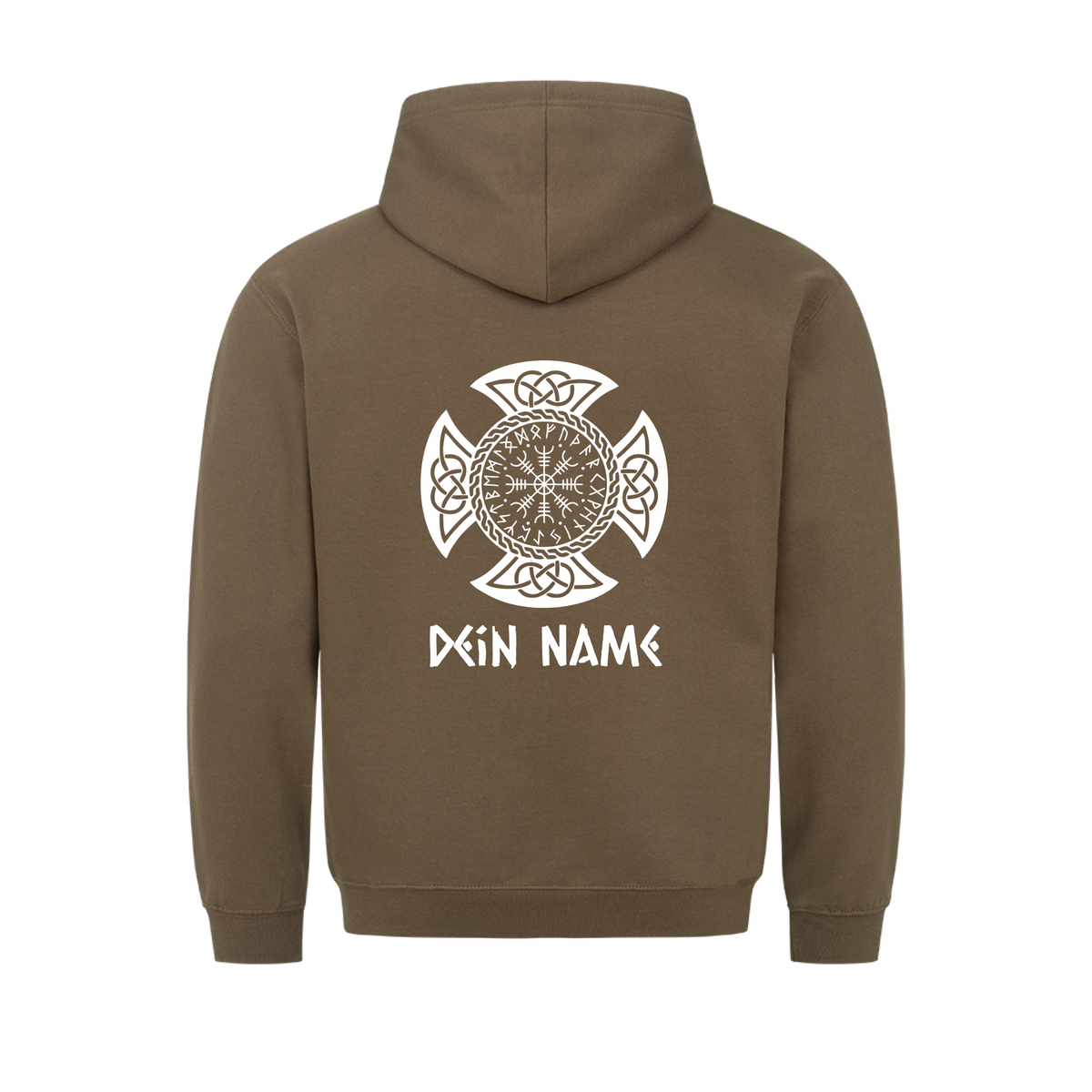 Wikinger Hoodie Olive Nordische Mythologie personalisierbar Vikings Wizards