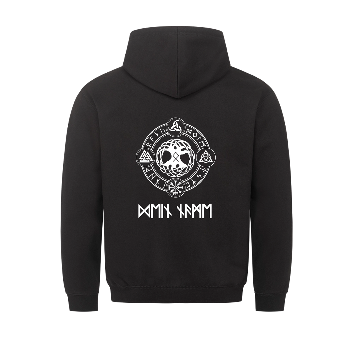 Wikinger Hoodie Schwarz Nordische Mythologie personalisierbar Vikings Wizards