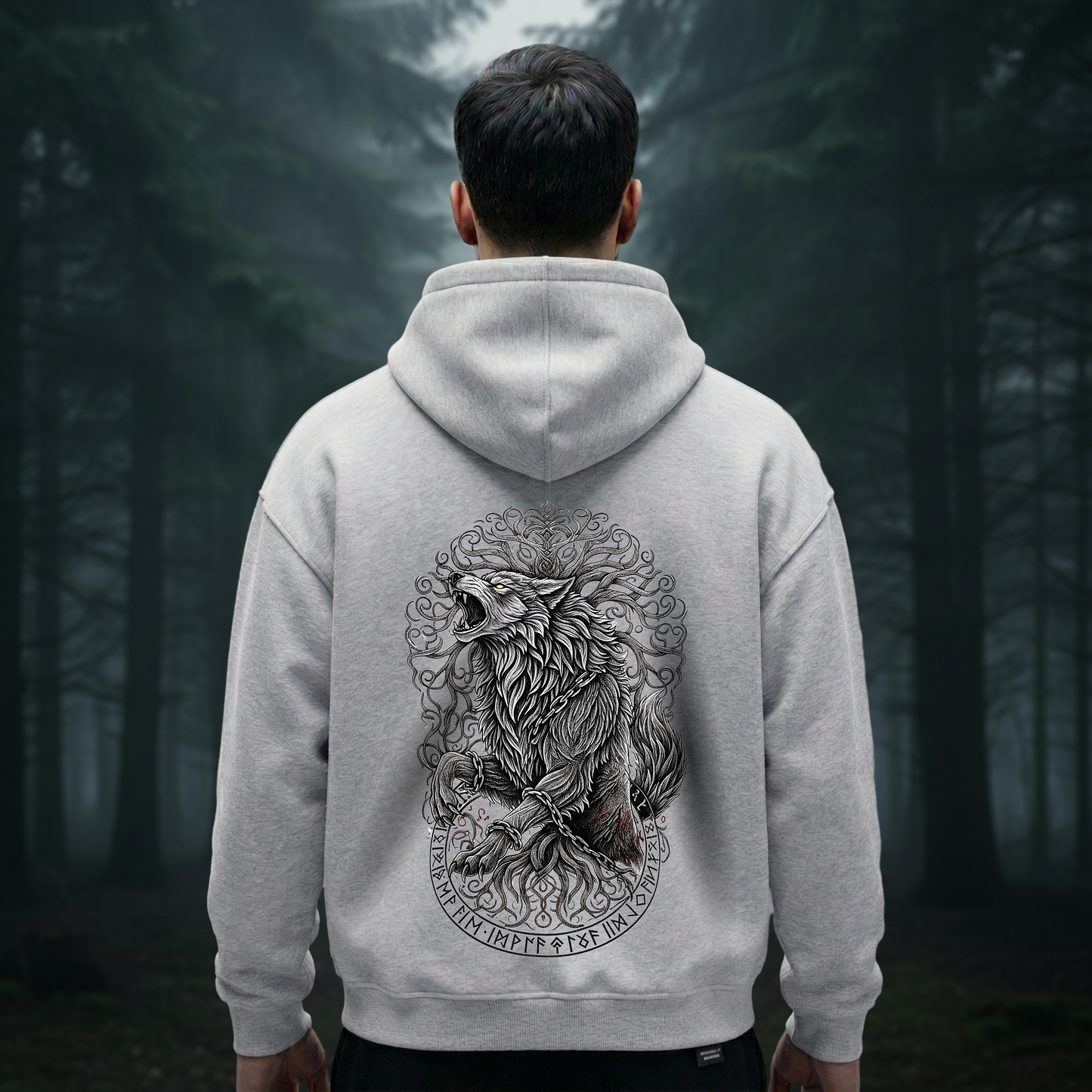 Fenrir & Yggdrasil Oversized Zipper Hoodie