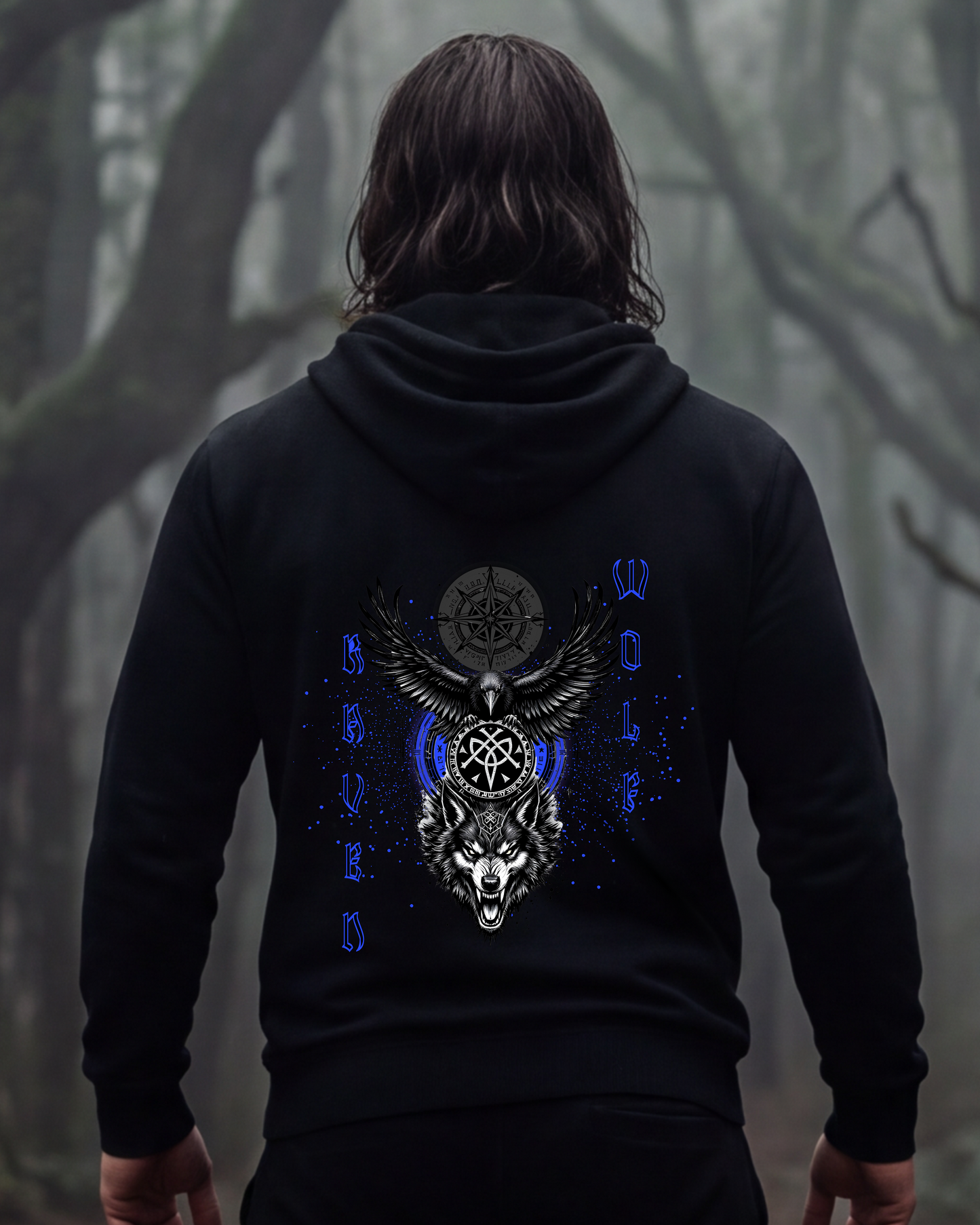 Raven and Wolf Hoodie