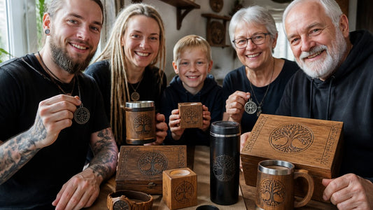 Personalisierte Geschenke mit Runen und Yggdrasil Motiven