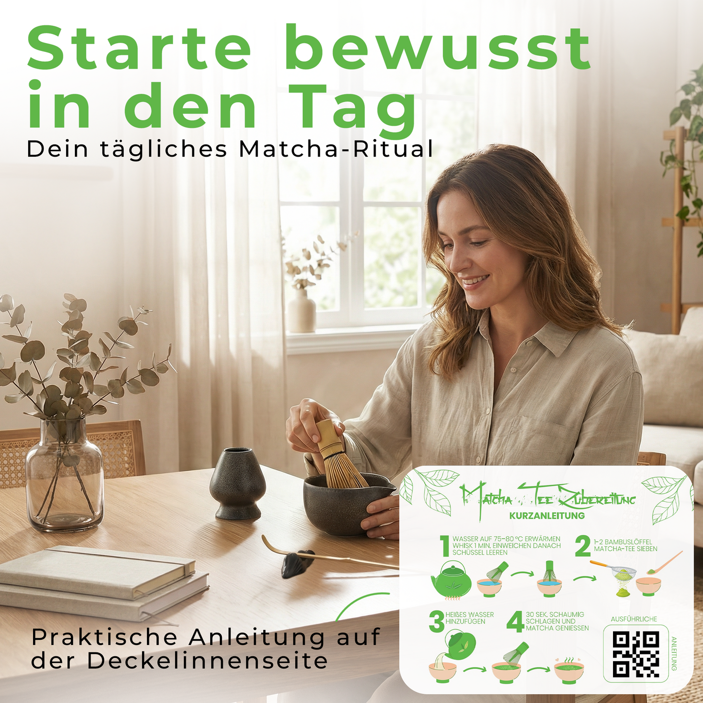 Matcha Zeremonie Set - dunkelbraun/bronze