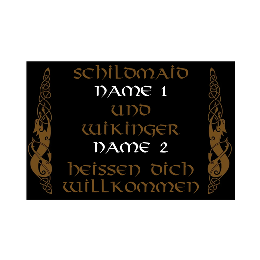 Fußmatte personalisierbar Schildmaid & Wikinger