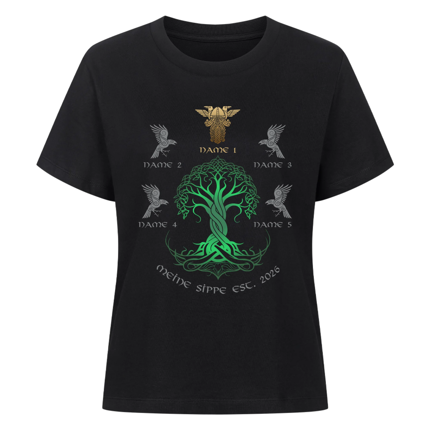 Personalisierte Wikingerfamilie Yggdrasil T-Shirt