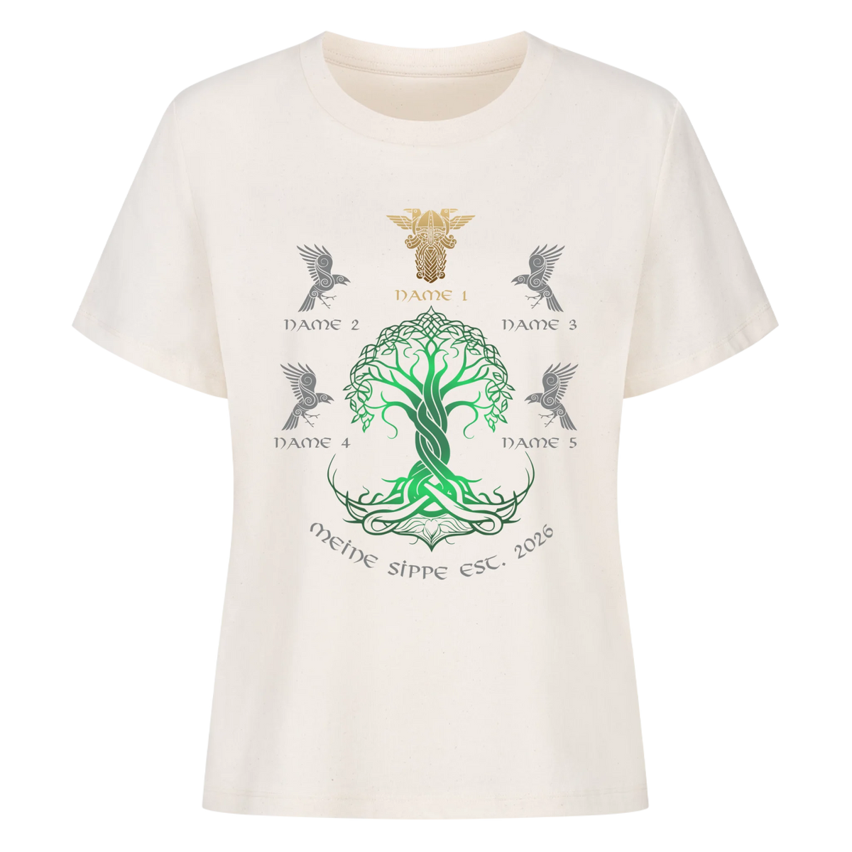 Personalisierte Wikingerfamilie Yggdrasil T-Shirt