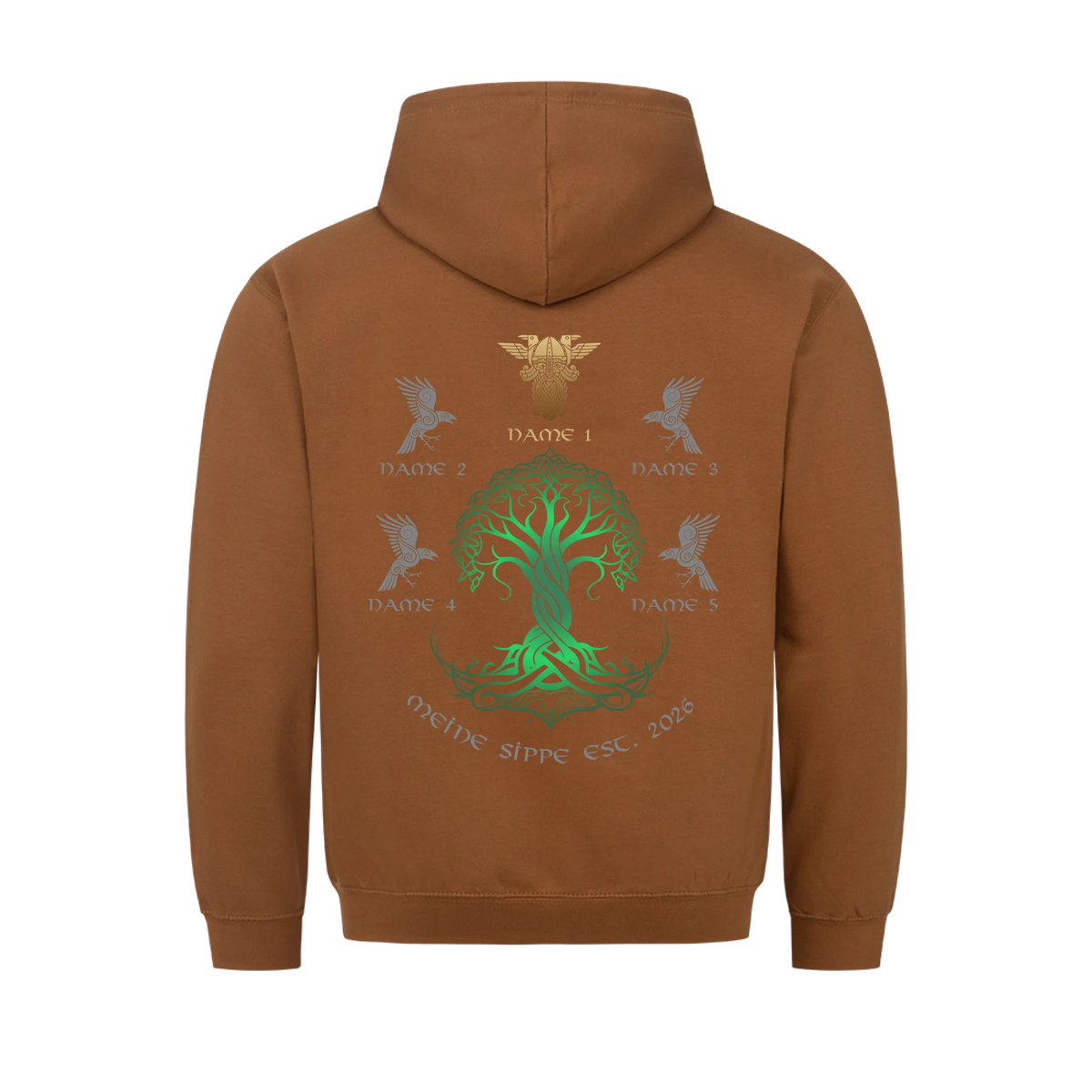 Personalisierte Wikingerfamilie Yggdrasil Hoodie