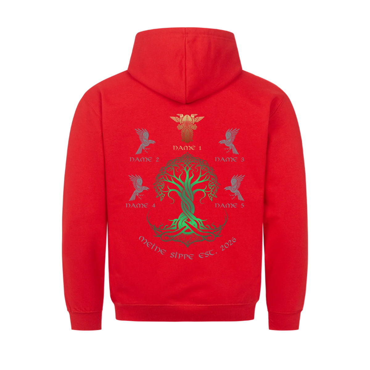 Personalisierte Wikingerfamilie Yggdrasil Hoodie