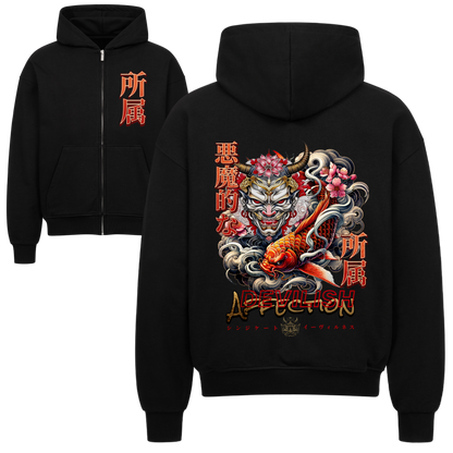 Devilish Affection Oversized Zipper Hoodie