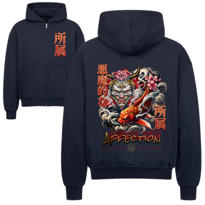 Devilish Affection Oversized Zipper Hoodie