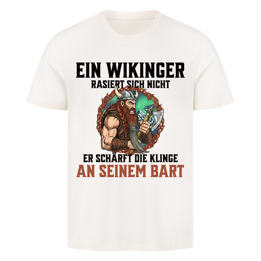 Er schärft die Klinge an seinem Bart T-Shirt