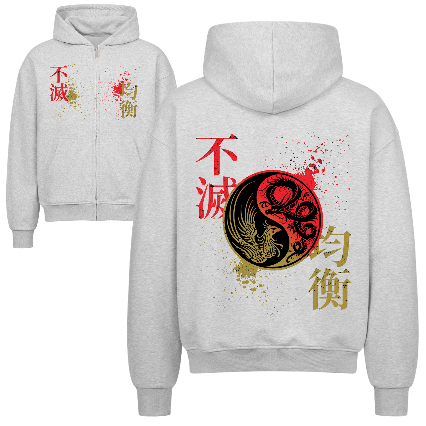 Immortal Balance Oversized Zipper Hoodie