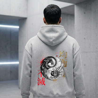 The Balance of Dragons Oversized Zipper Hoodie