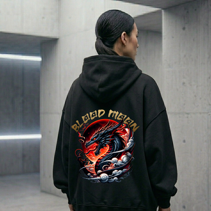 Blood Moon Oversized Zipper Hoodie