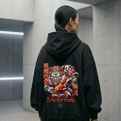 Devilish Affection Oversized Zipper Hoodie