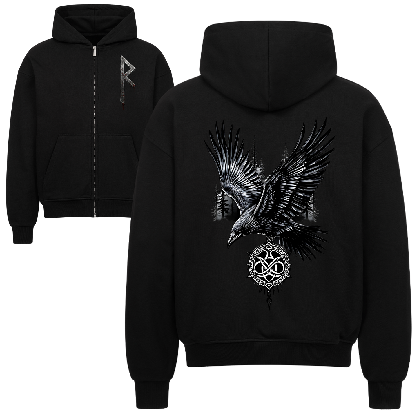 Odins Rabe Oversized Zipper Hoodie