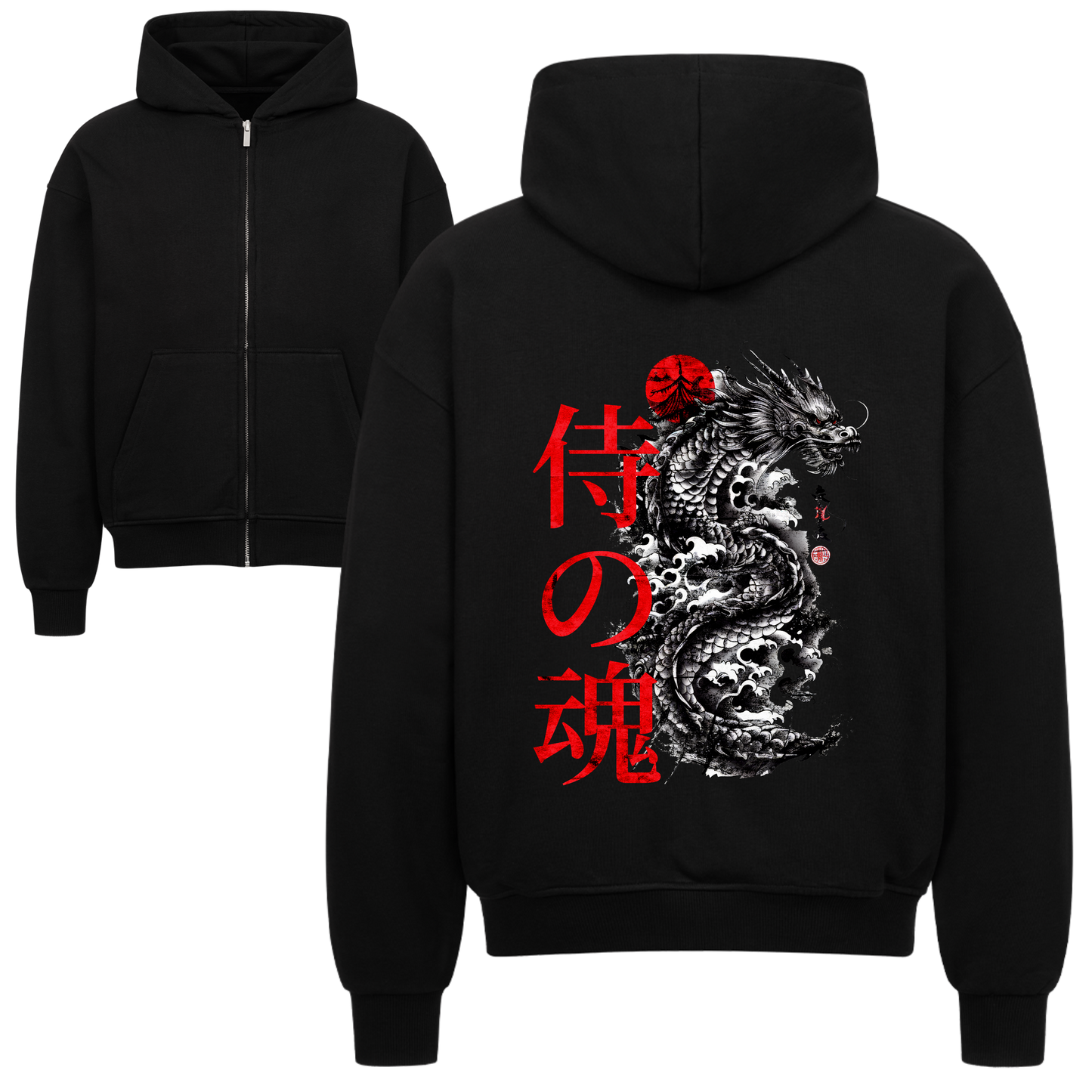 The Soul of Samurai Oversized Zipper Hoodie