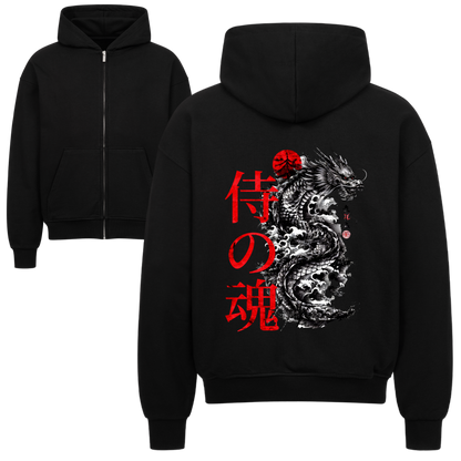 The Soul of Samurai Oversized Zipper Hoodie