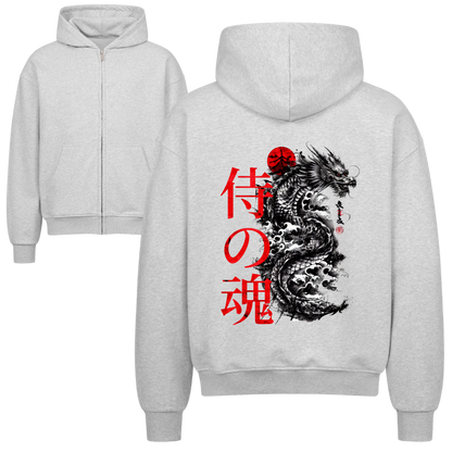 The Soul of Samurai Oversized Zipper Hoodie